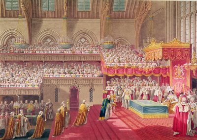 Procession of the Dean and Prebendaries of Westminster Bearing the Regalia, from an Album Celebrating the Coronation of King George IV (1762-1830) 19th July 1821, Engraved by Matthew Dubourg by Charles Wild